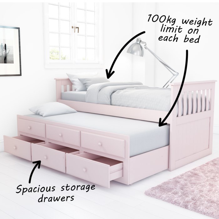 kids bed with guest bed